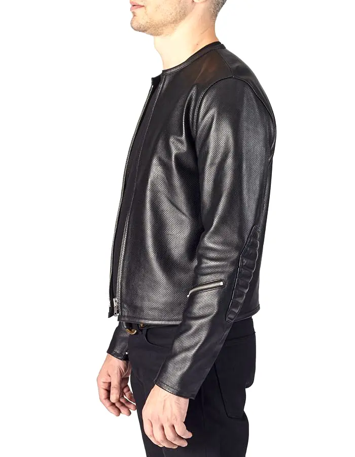 1/4 MILE - Full Perforated Leather Jacket