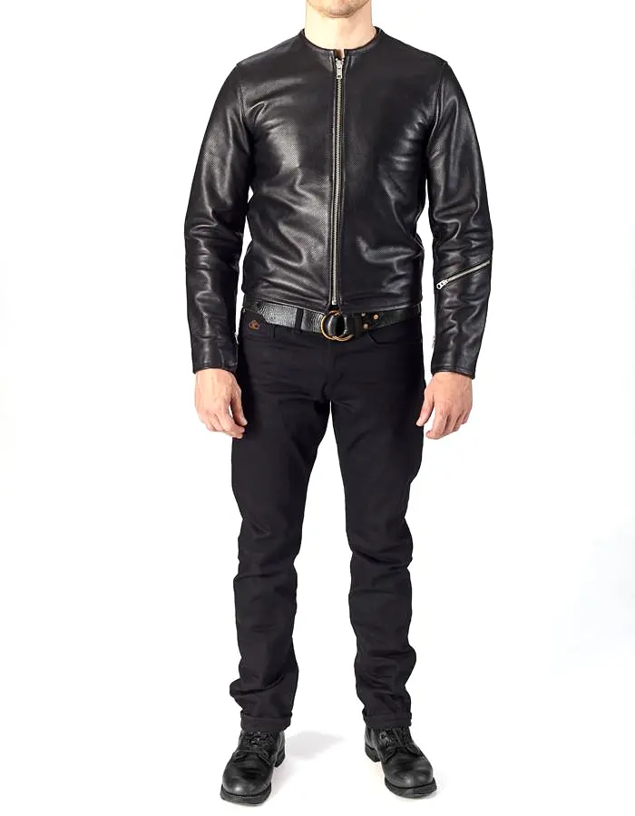 1/4 MILE - Full Perforated Leather Jacket