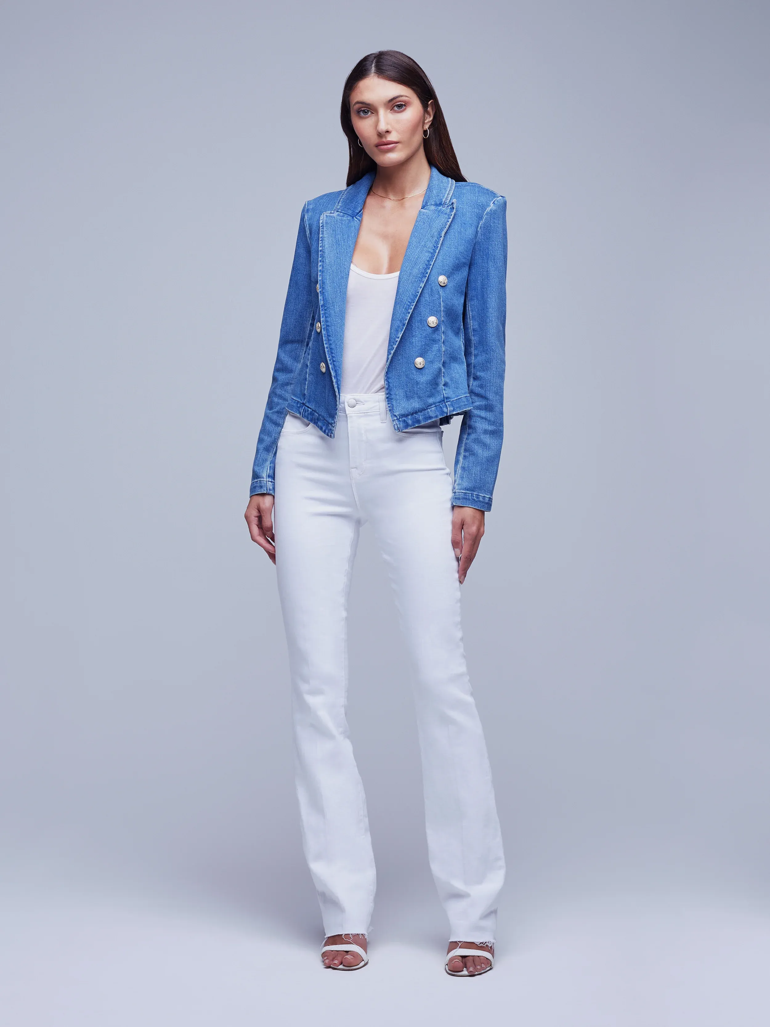 1698RDMp L'Agence Wayne Crop Double Breasted Jacket