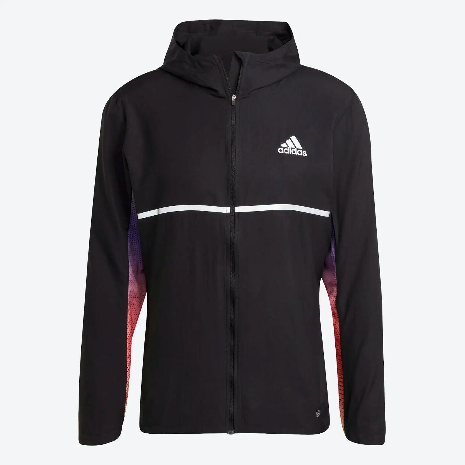 adidas Own The Run Mens Running Jacket Black Colourblock Lightweight