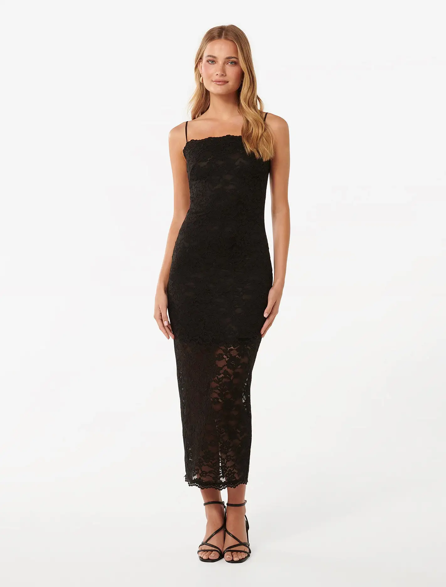 Angelica Lace Bodycon Midi Dress