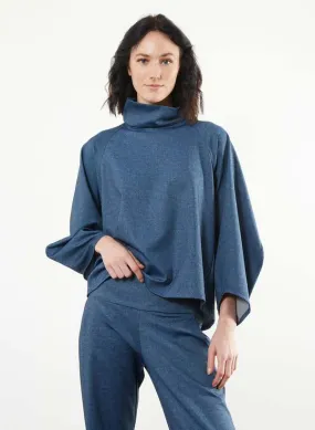 Angles Turtleneck Top - Blue