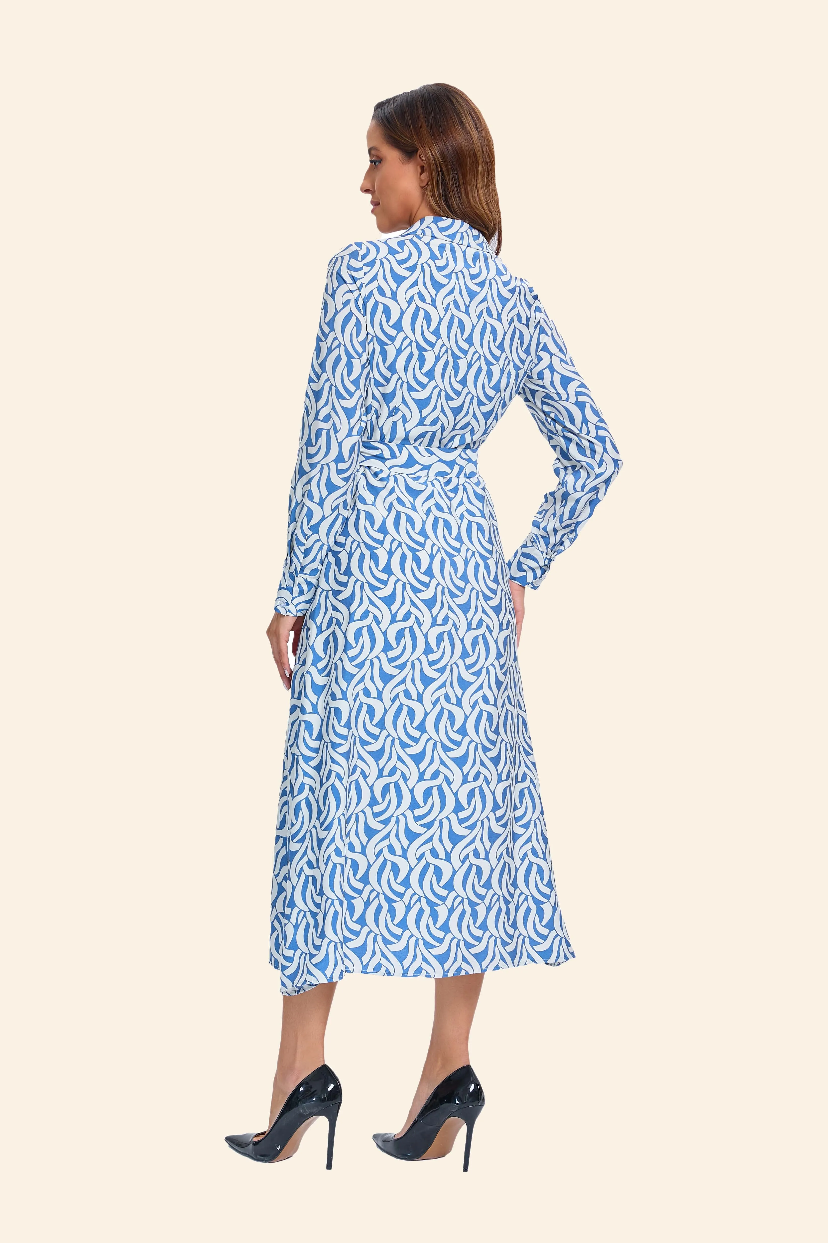 Azure Mystic Midi Dress