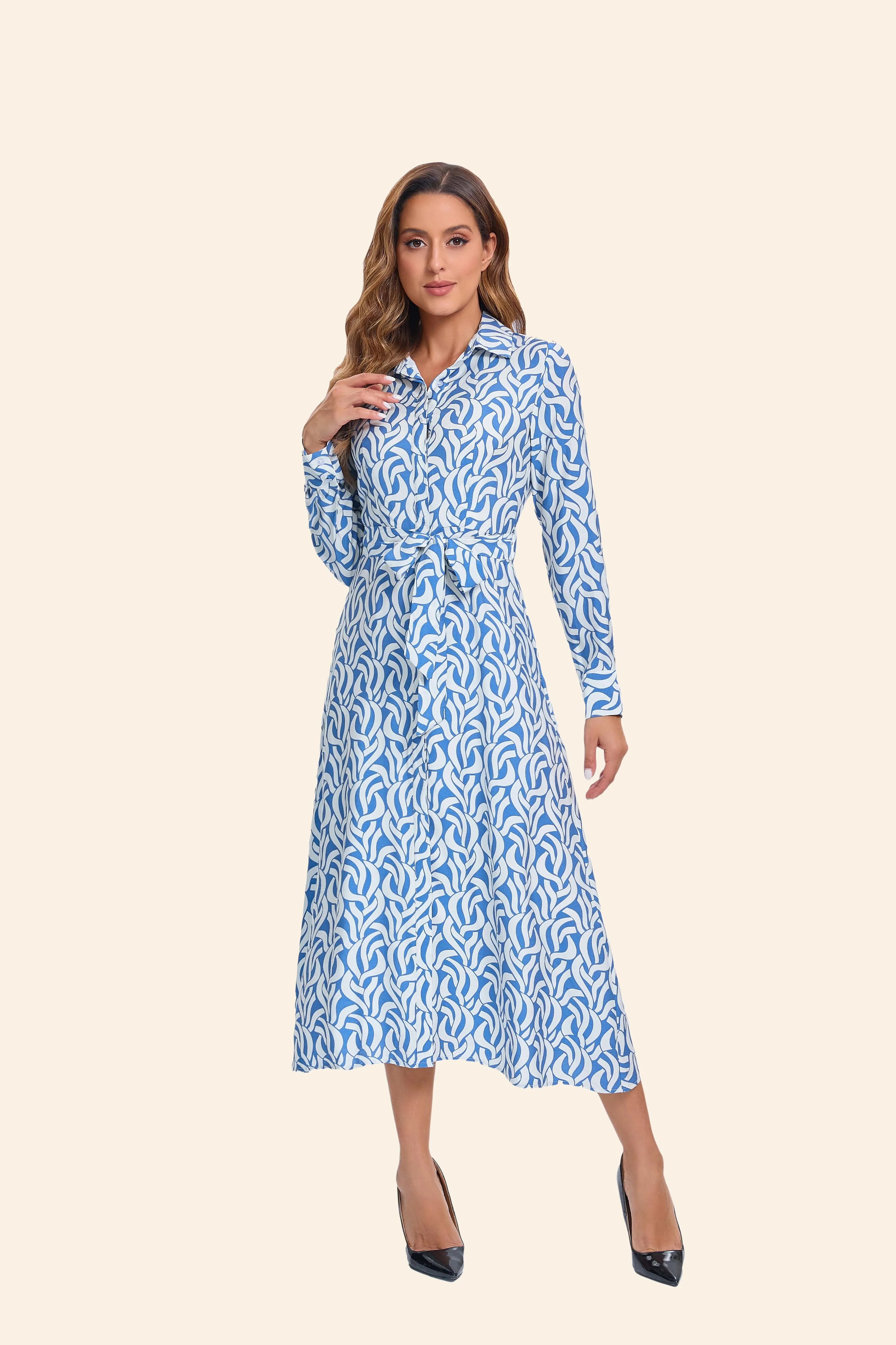 Azure Mystic Midi Dress