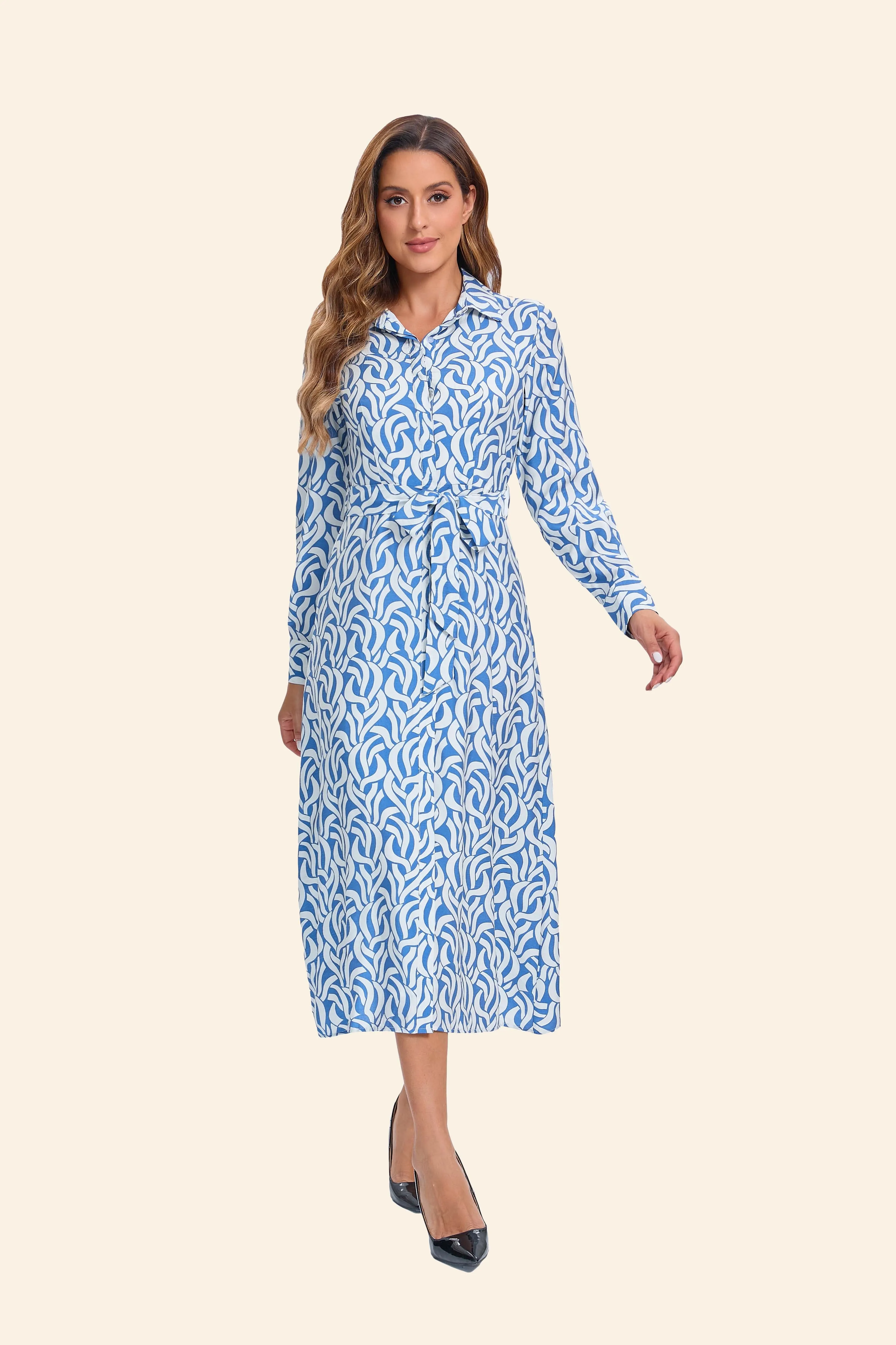 Azure Mystic Midi Dress