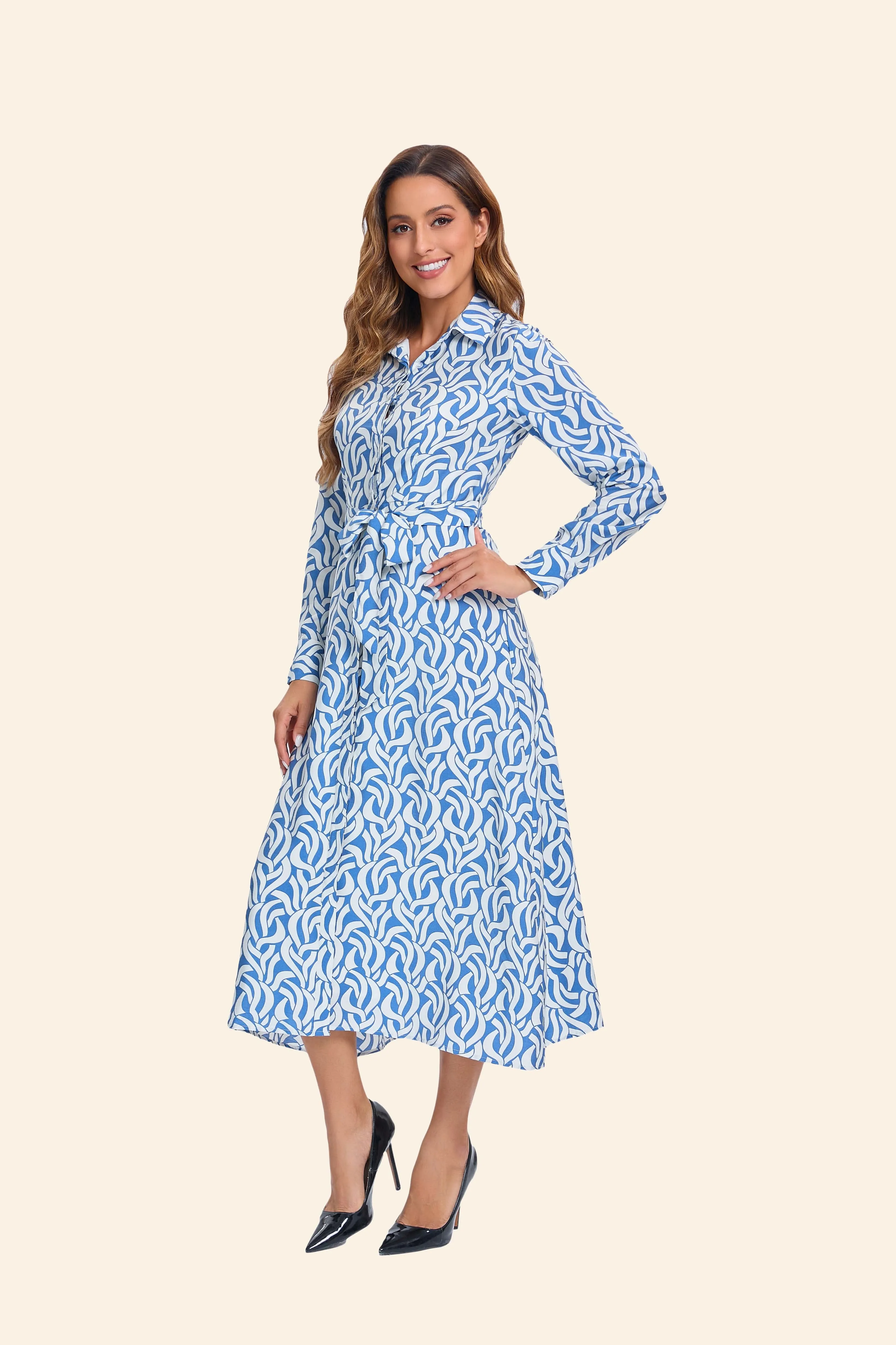 Azure Mystic Midi Dress