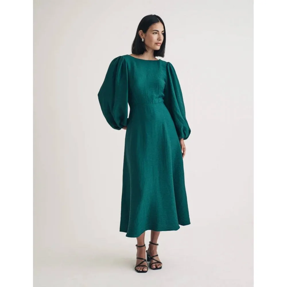 Balloon Sleeve Zora Midi Dress