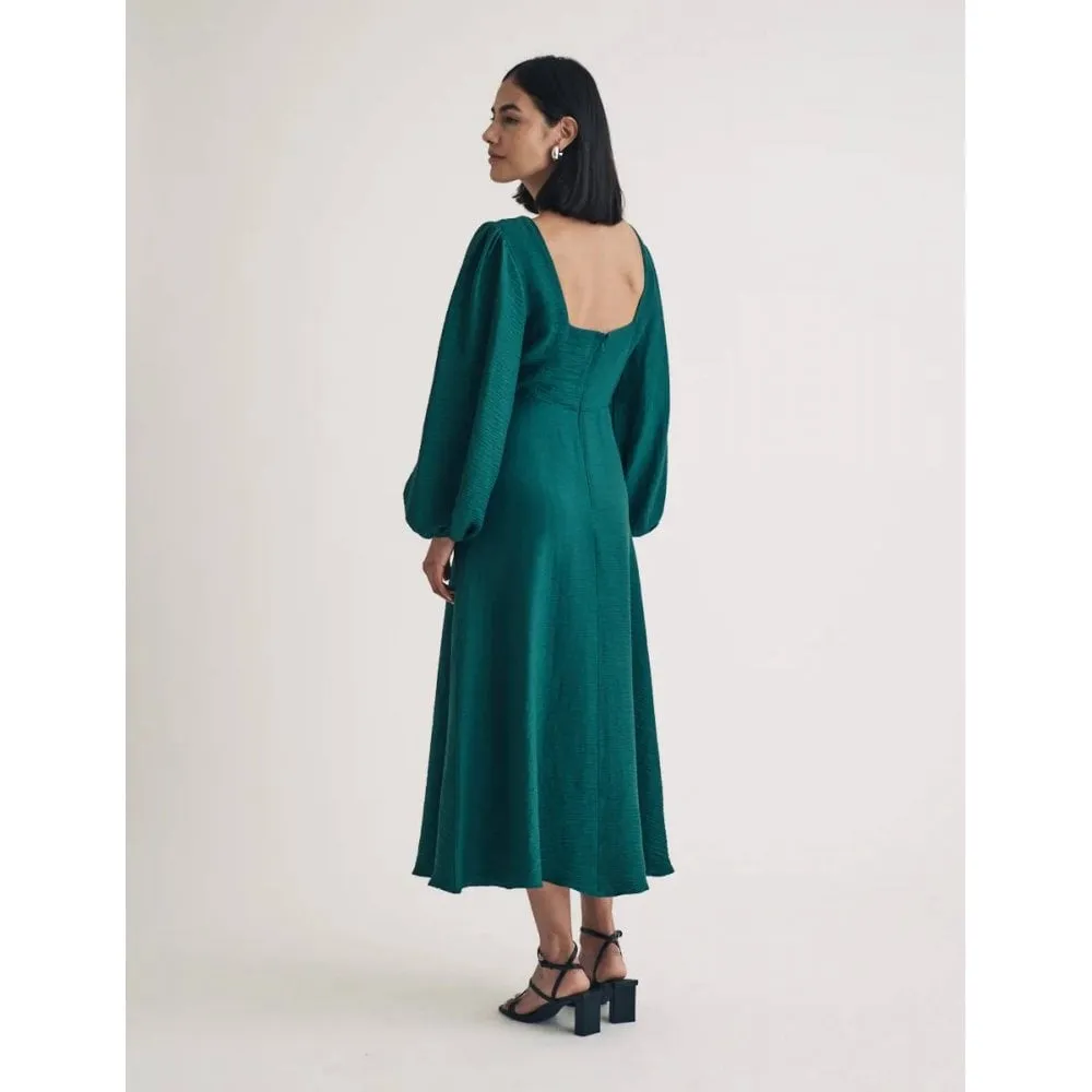 Balloon Sleeve Zora Midi Dress