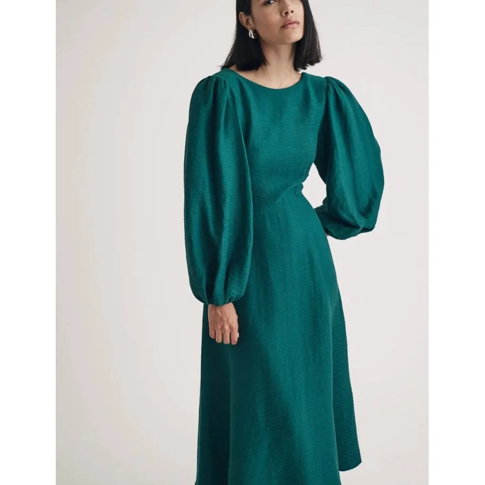 Balloon Sleeve Zora Midi Dress