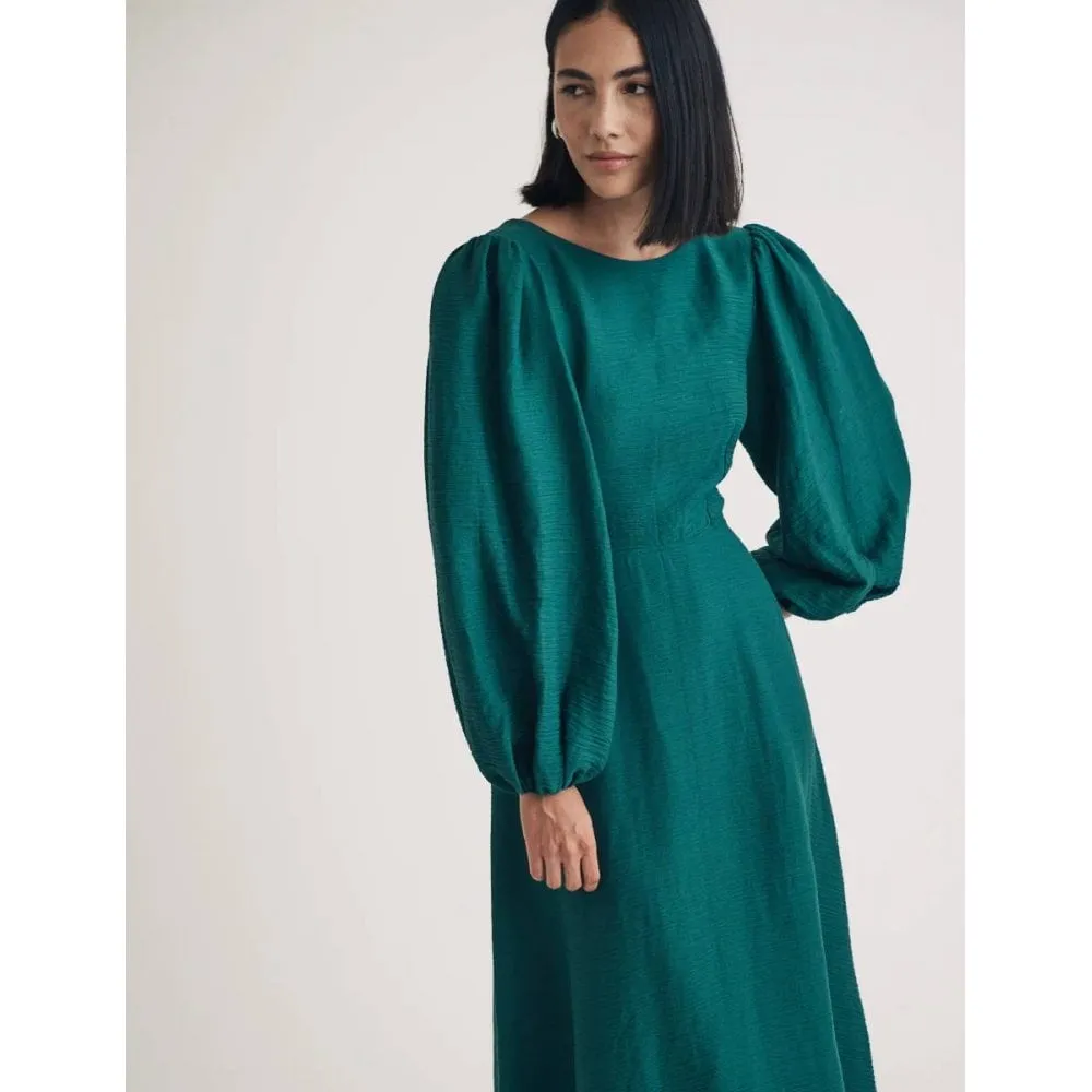 Balloon Sleeve Zora Midi Dress