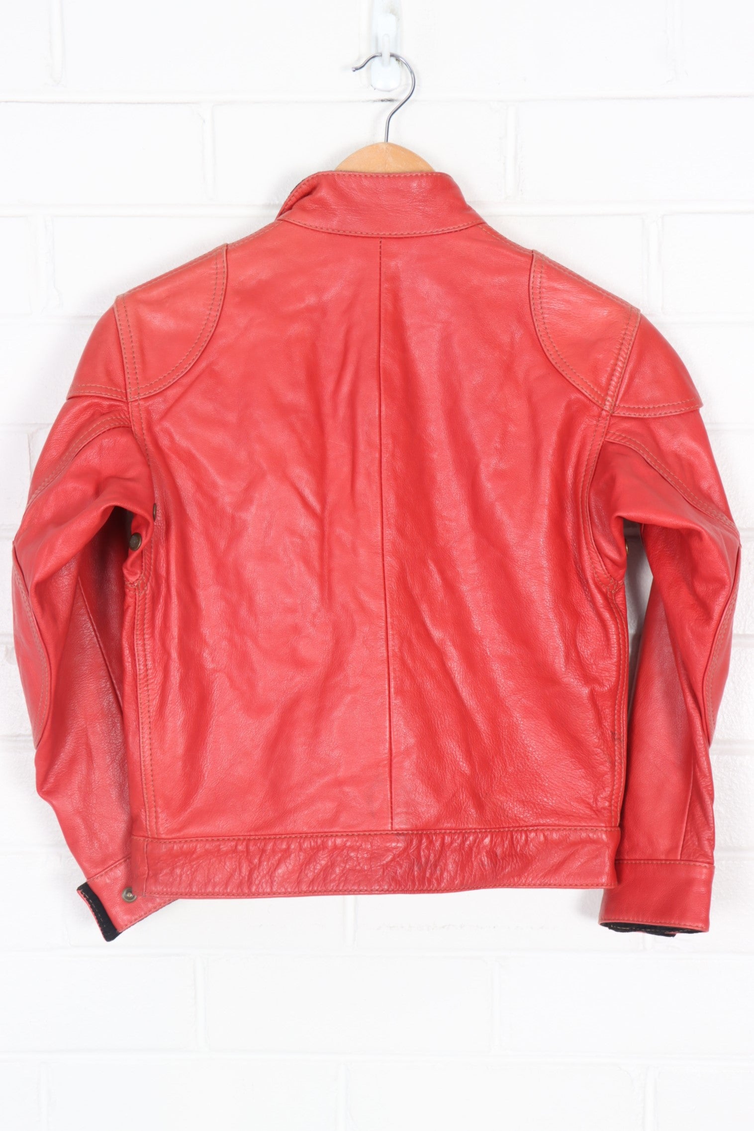 Belstaff Gangster Wax Red Leather Jacket (Women's S-M)