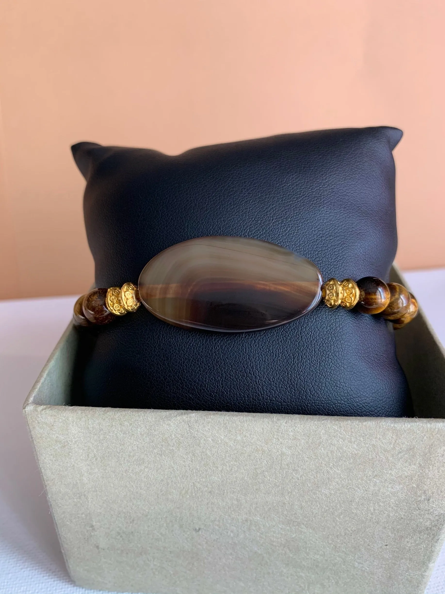 Brown Agate & Tiger’s Eye Stone Bracelet