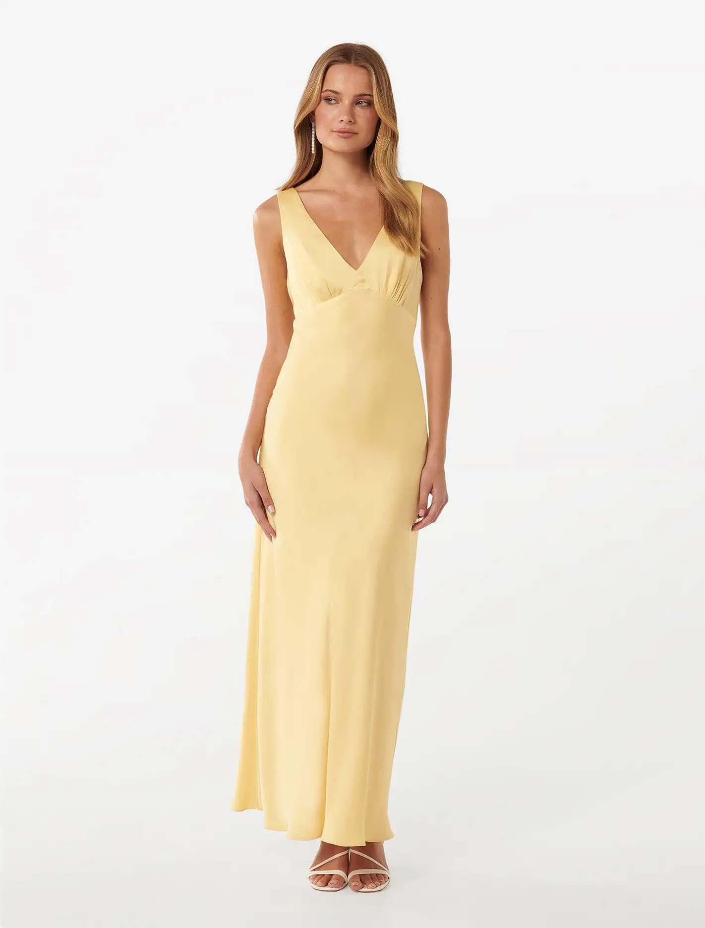 Cameron V Neck Satin Maxi Dress