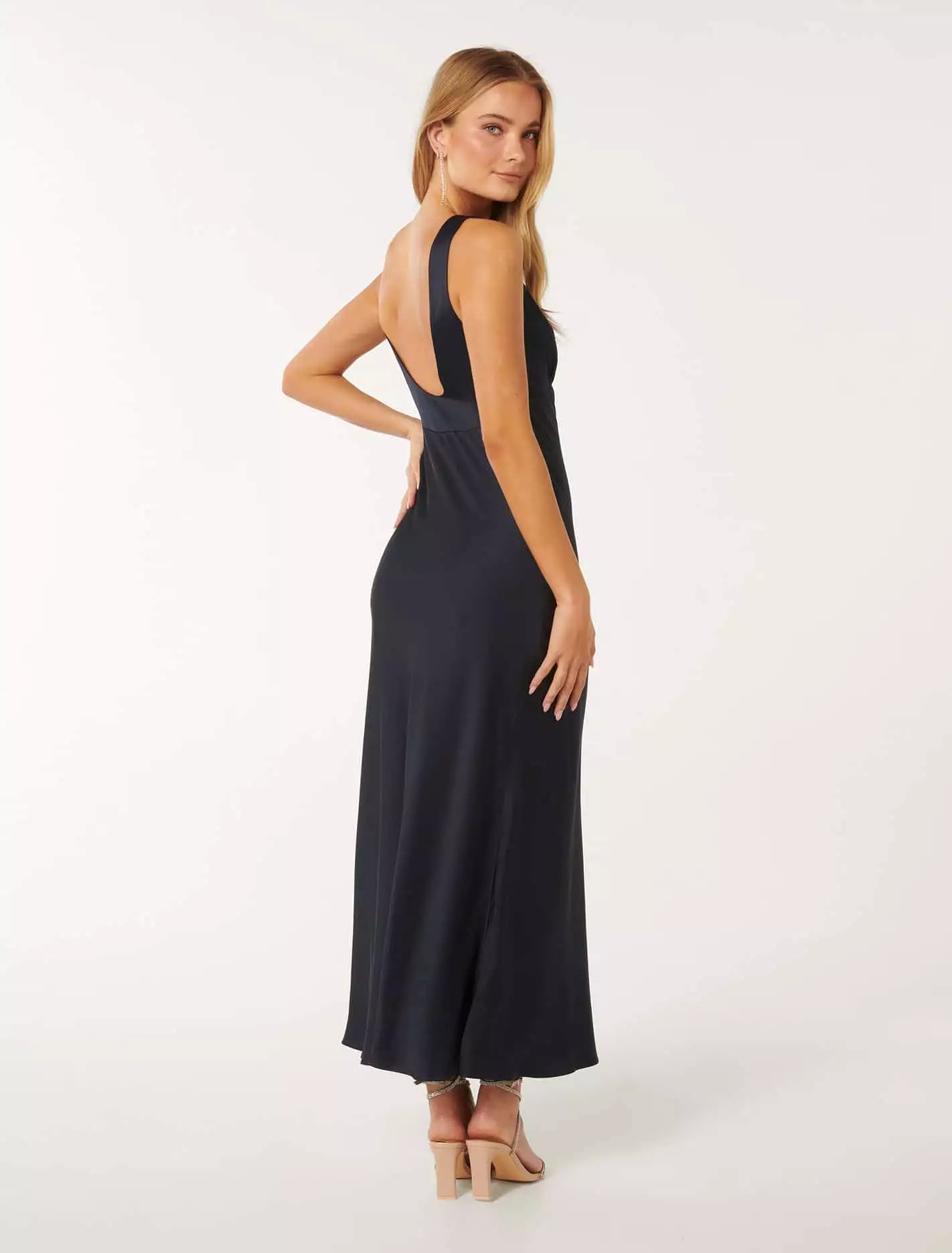 Cameron V Neck Satin Maxi Dress