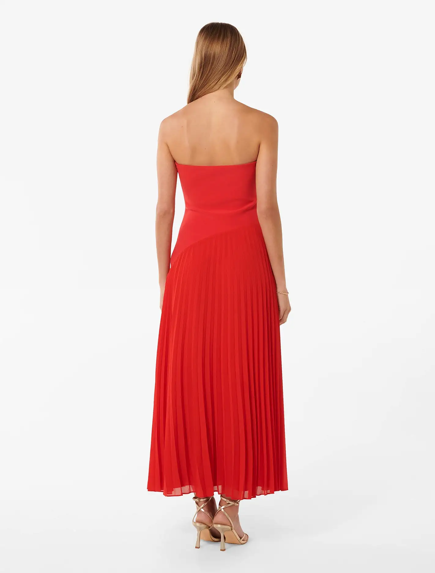 Capri Strapless Pleat Midi Dress