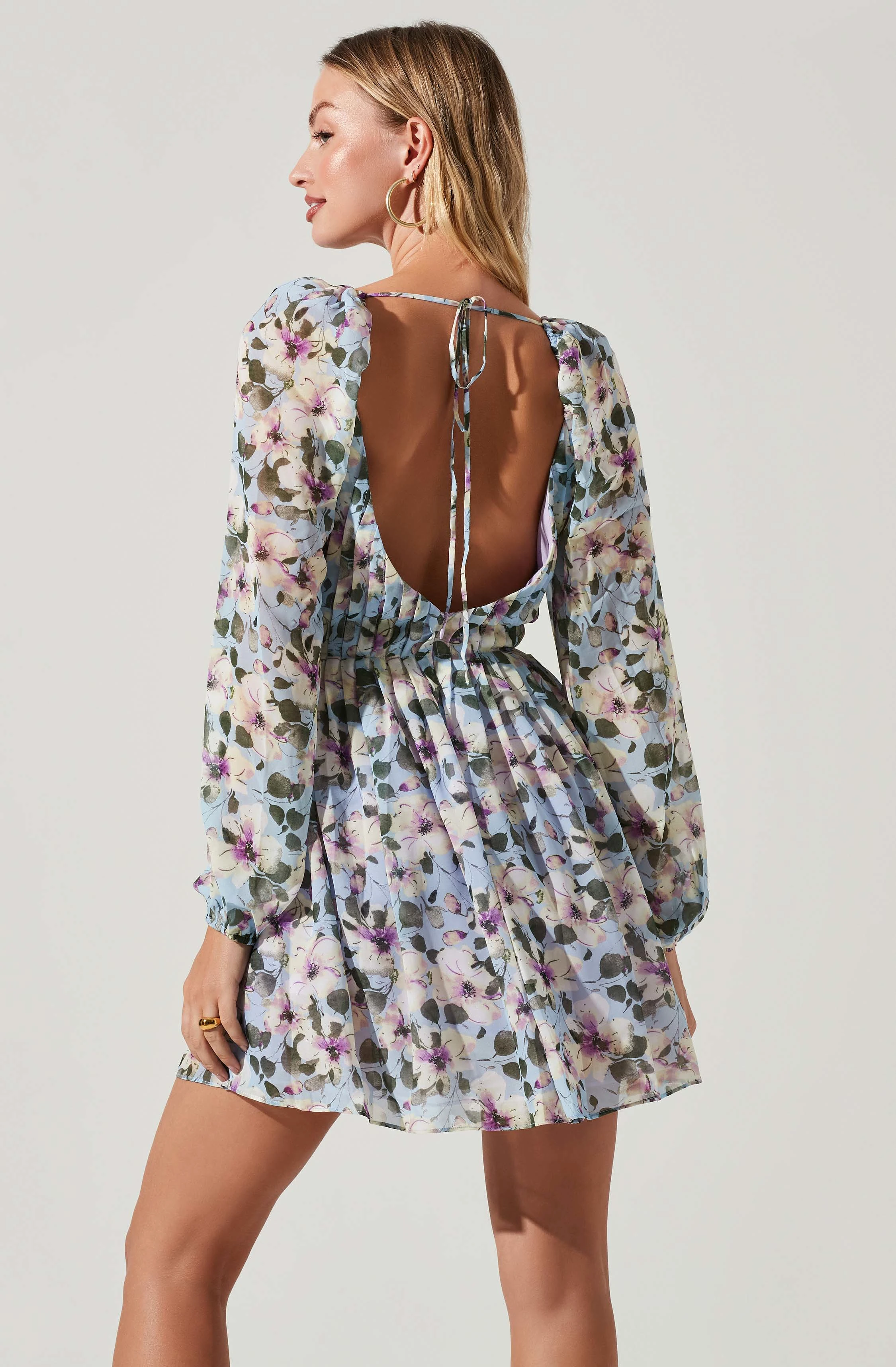 Carina Floral Open Back Mini Dress