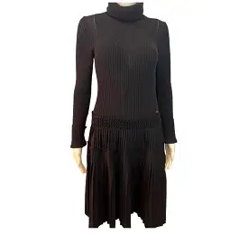 Chanel 08A 2008 Fall Black Turtleneck Sweater Dress FR 40 US 4/6