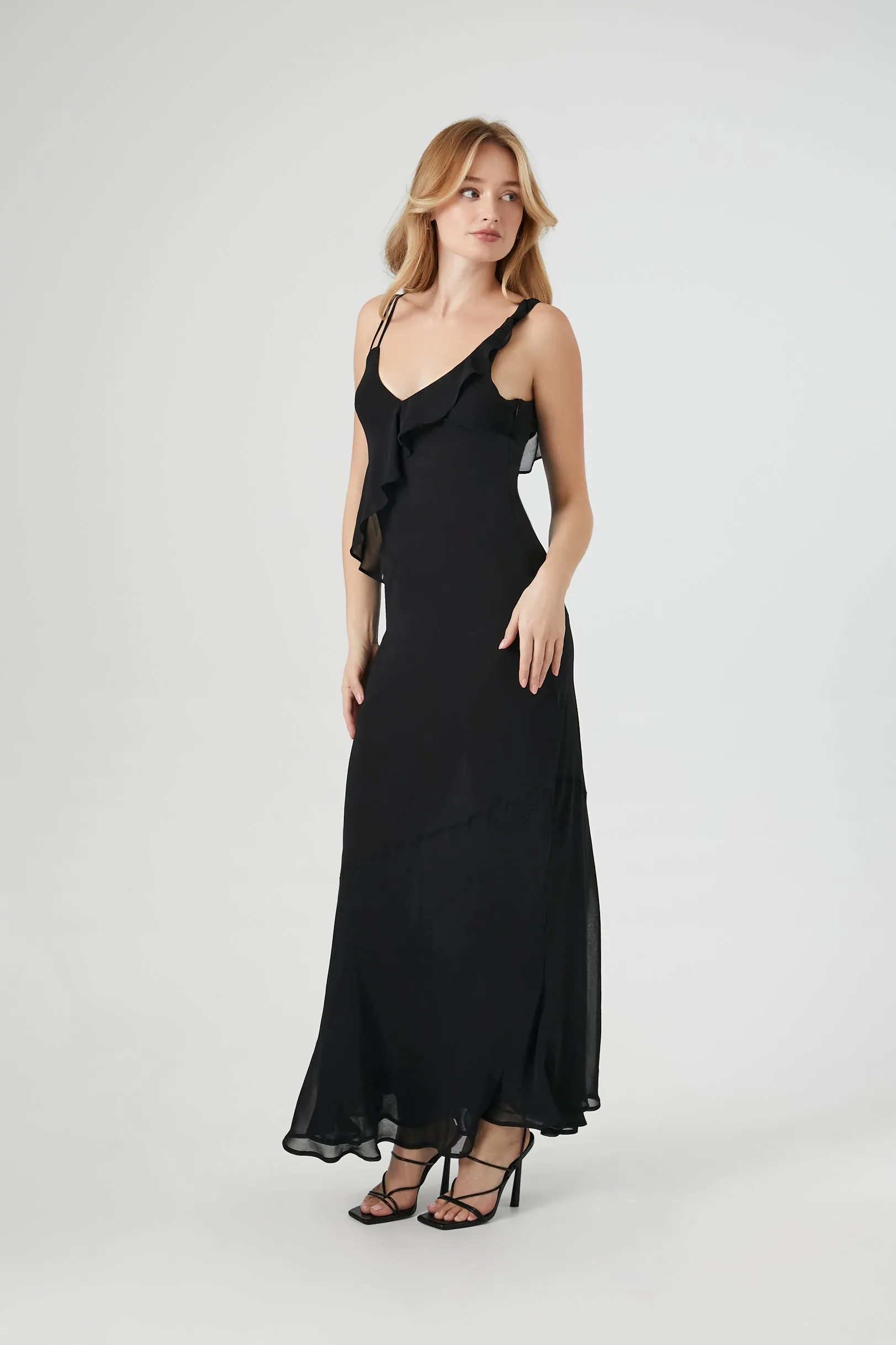 Chiffon Ruffled Maxi Dress