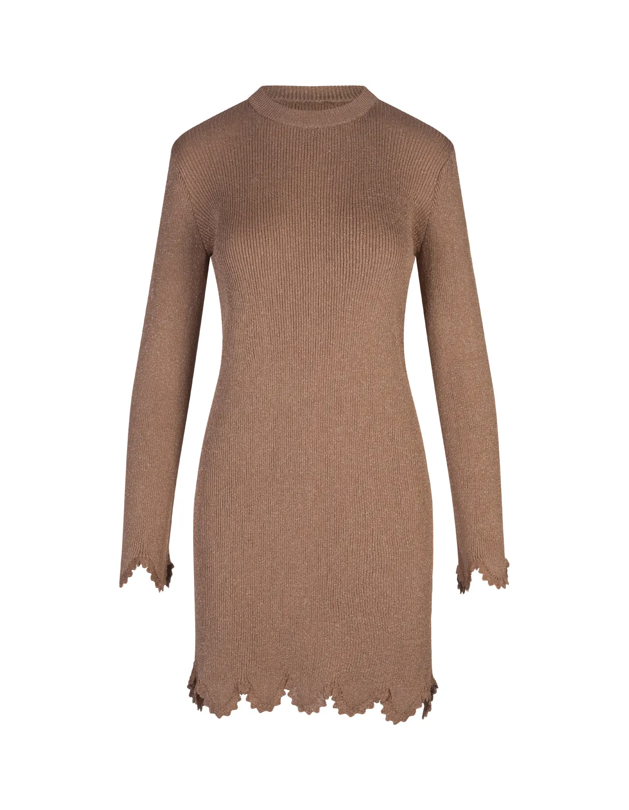 CHLOÉ Lovely Beige Knitted Slim Mini Dress