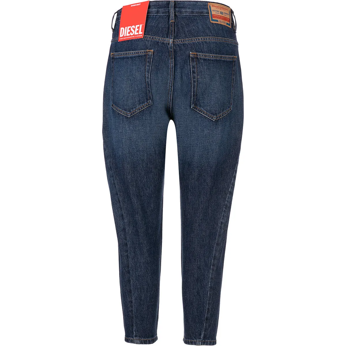 Diesel Logo Patch Straight Cut Jeans