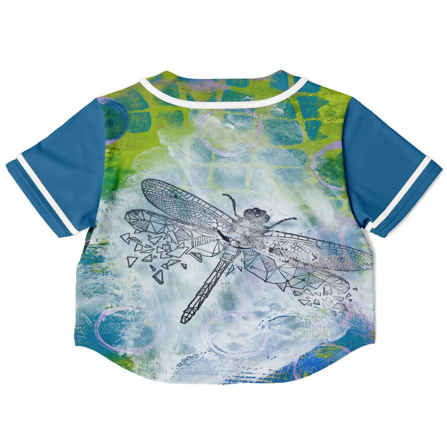 Dragonfly Cropped Button Front Jersey