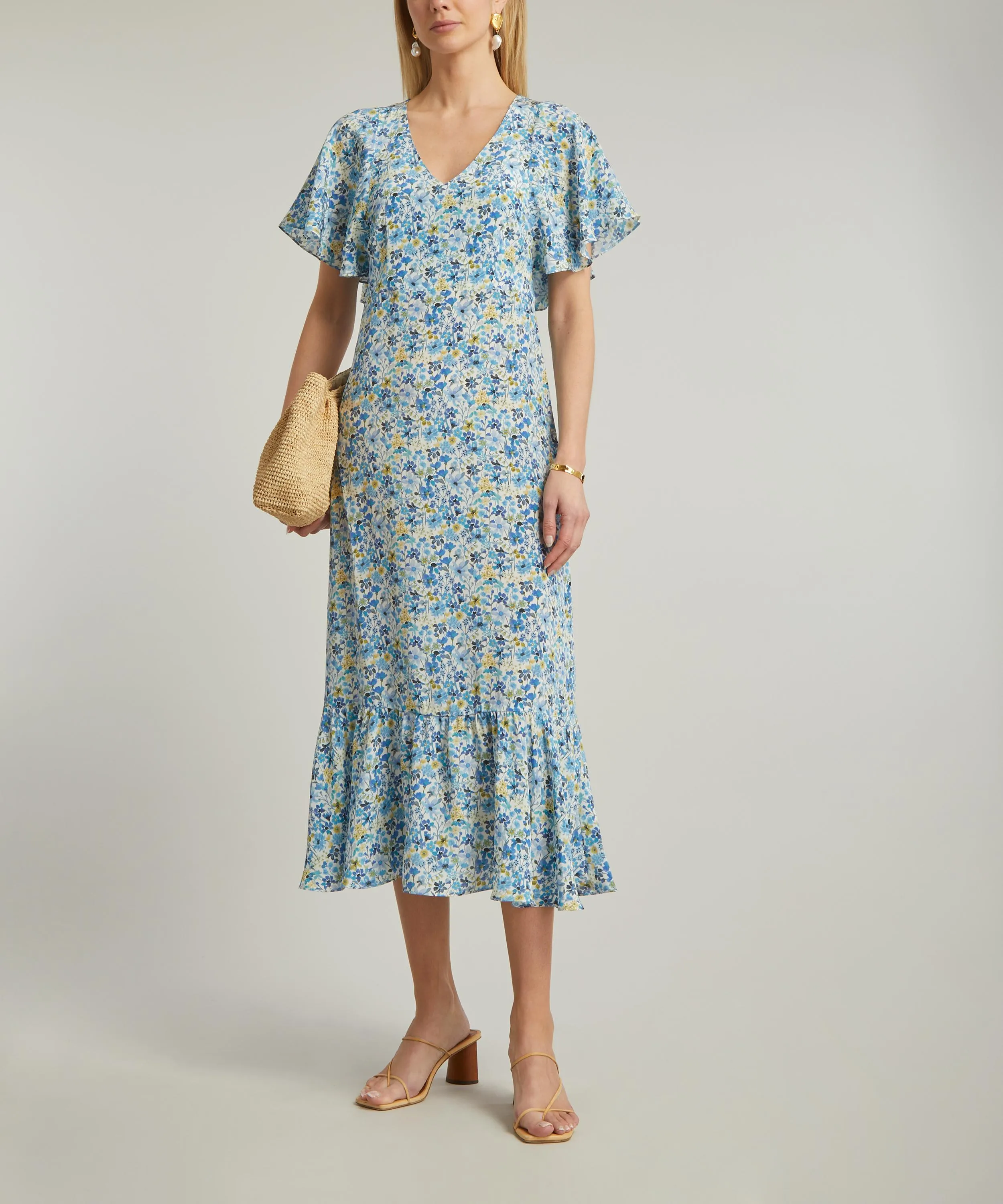 Dreams of Summer Silk Crepe de Chine Aperitif Midi-Dress