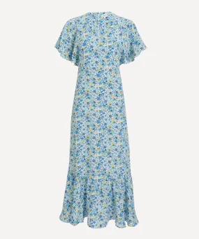 Dreams of Summer Silk Crepe de Chine Aperitif Midi-Dress