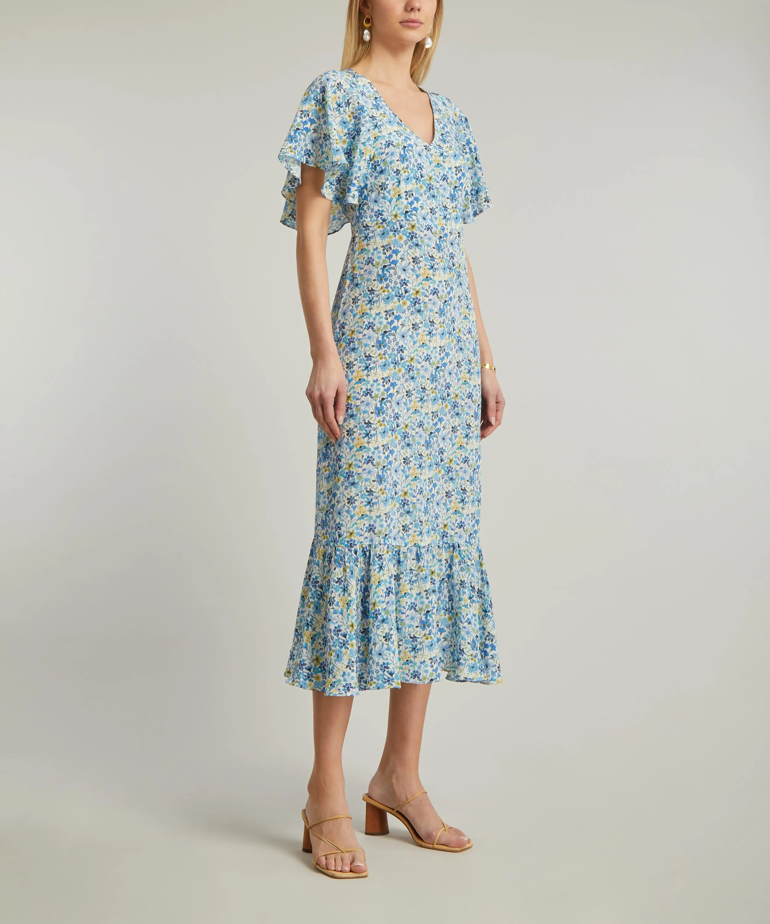 Dreams of Summer Silk Crepe de Chine Aperitif Midi-Dress