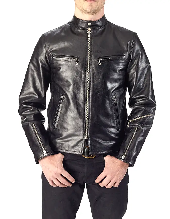 ENDURANCE - Leather Cafe Racer Jacket