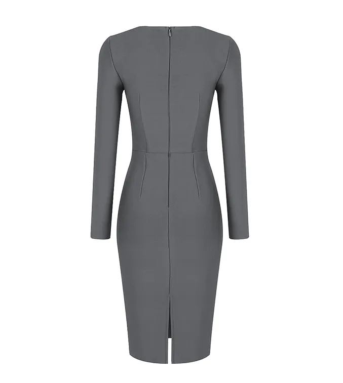 Fiora Grey Midi Dress