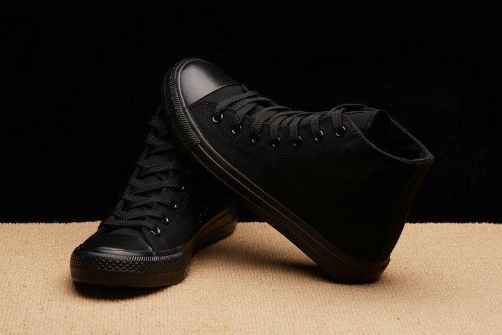 Flats Shoes All Black White Red Casual Shoes Canvas Shoes Lace-Up High Top