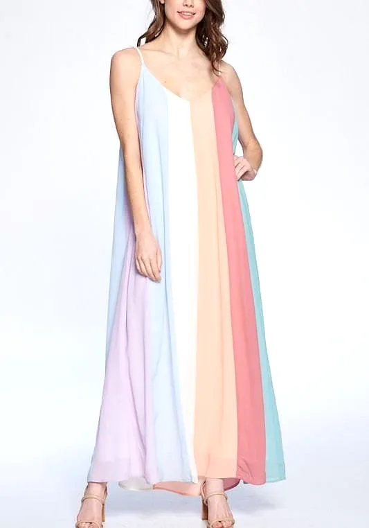 France colorblock maxi dress