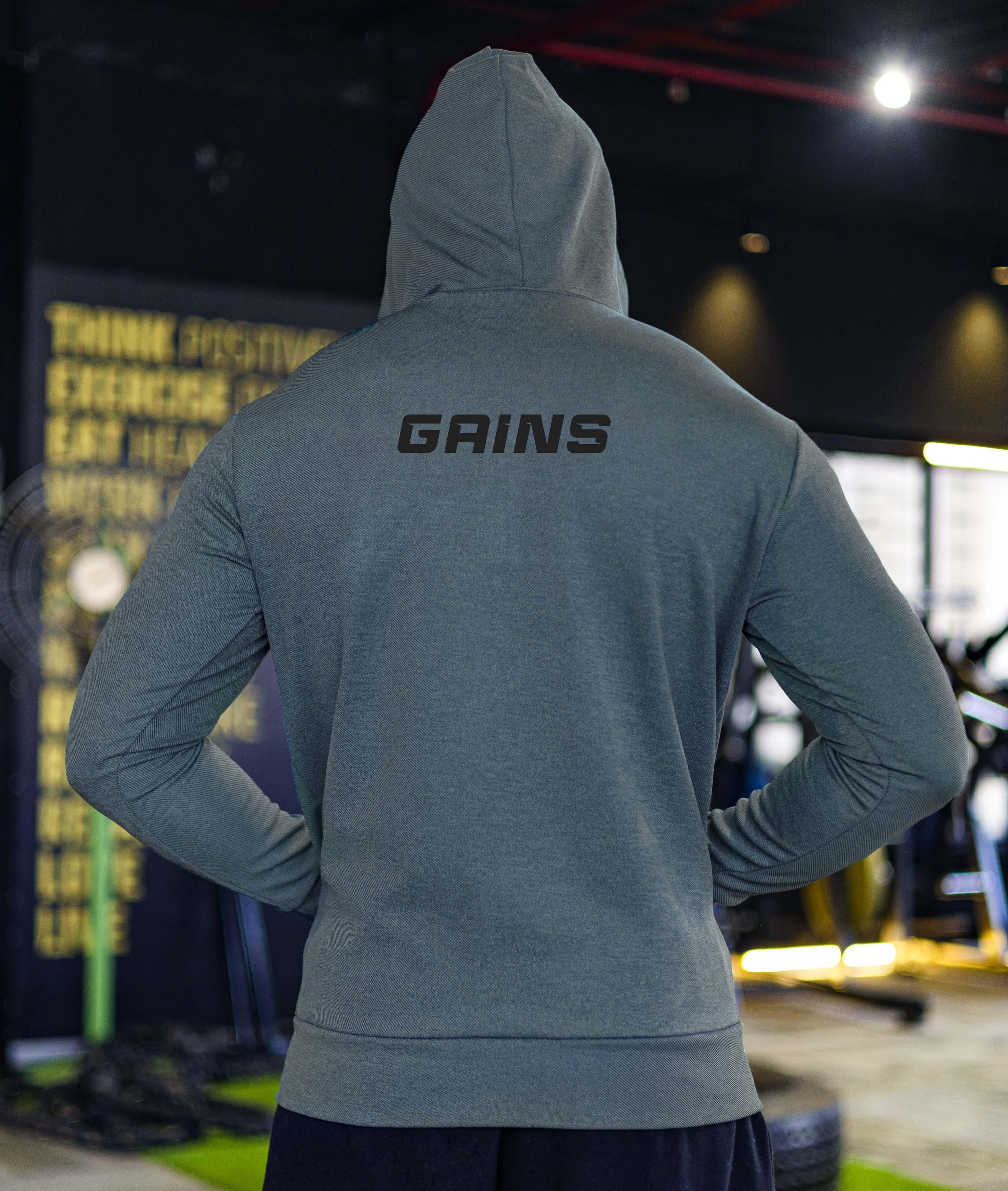 Gains GymX Hoodie: Slate Grey