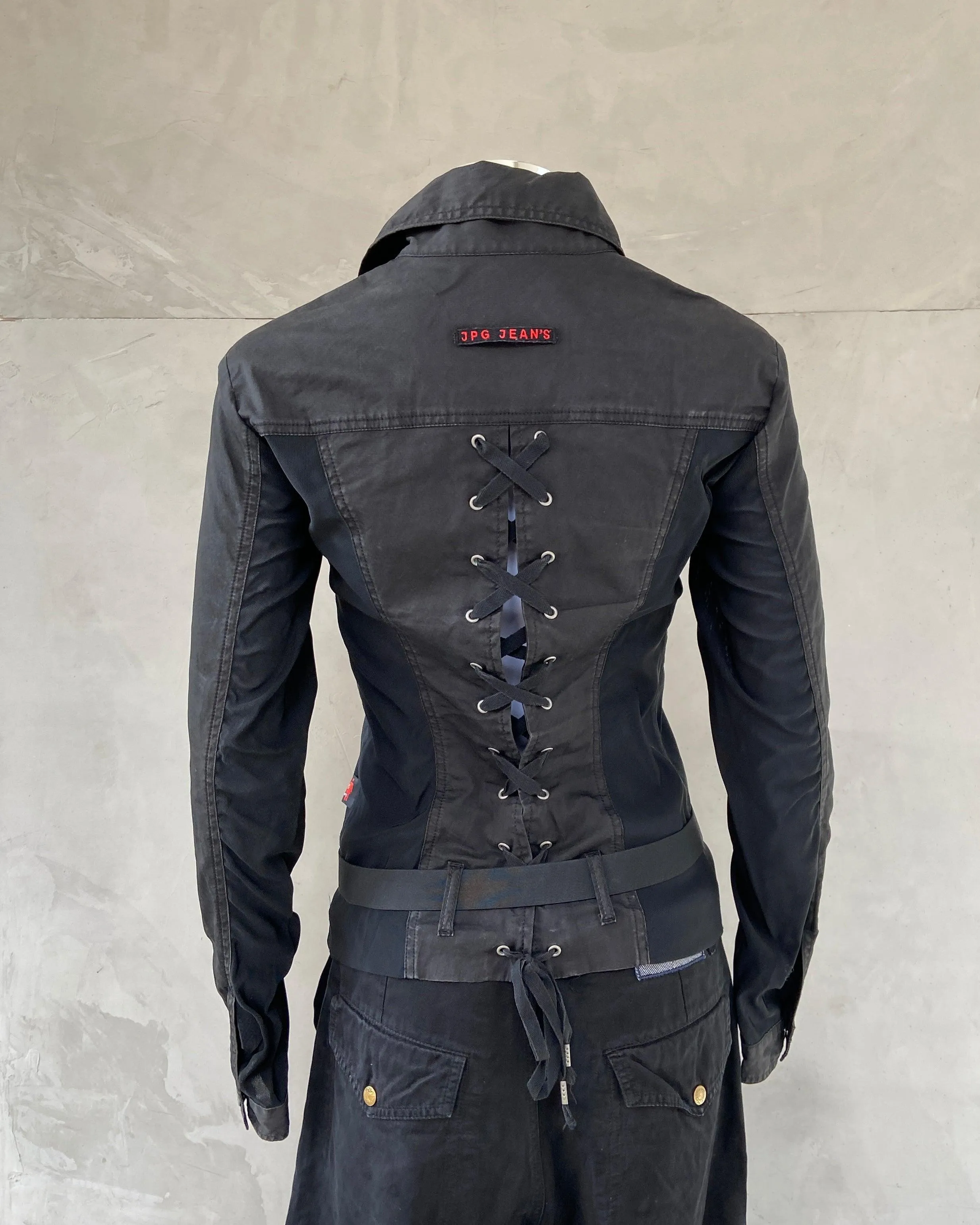 GAULTIER 'JPG JEANS' 90'S CORSET MESH JACKET - M