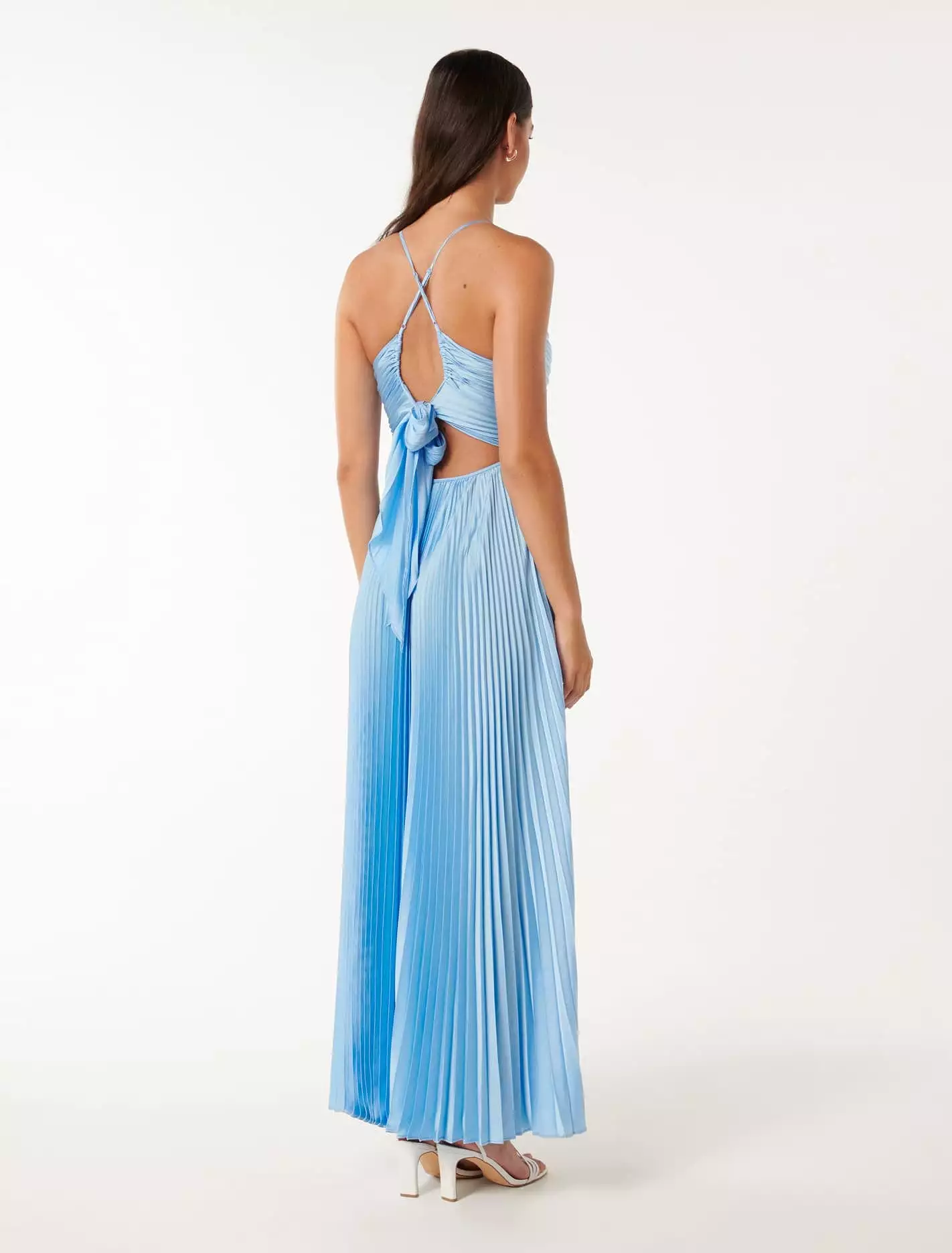 Geri Tie Back Pleated Maxi Dress