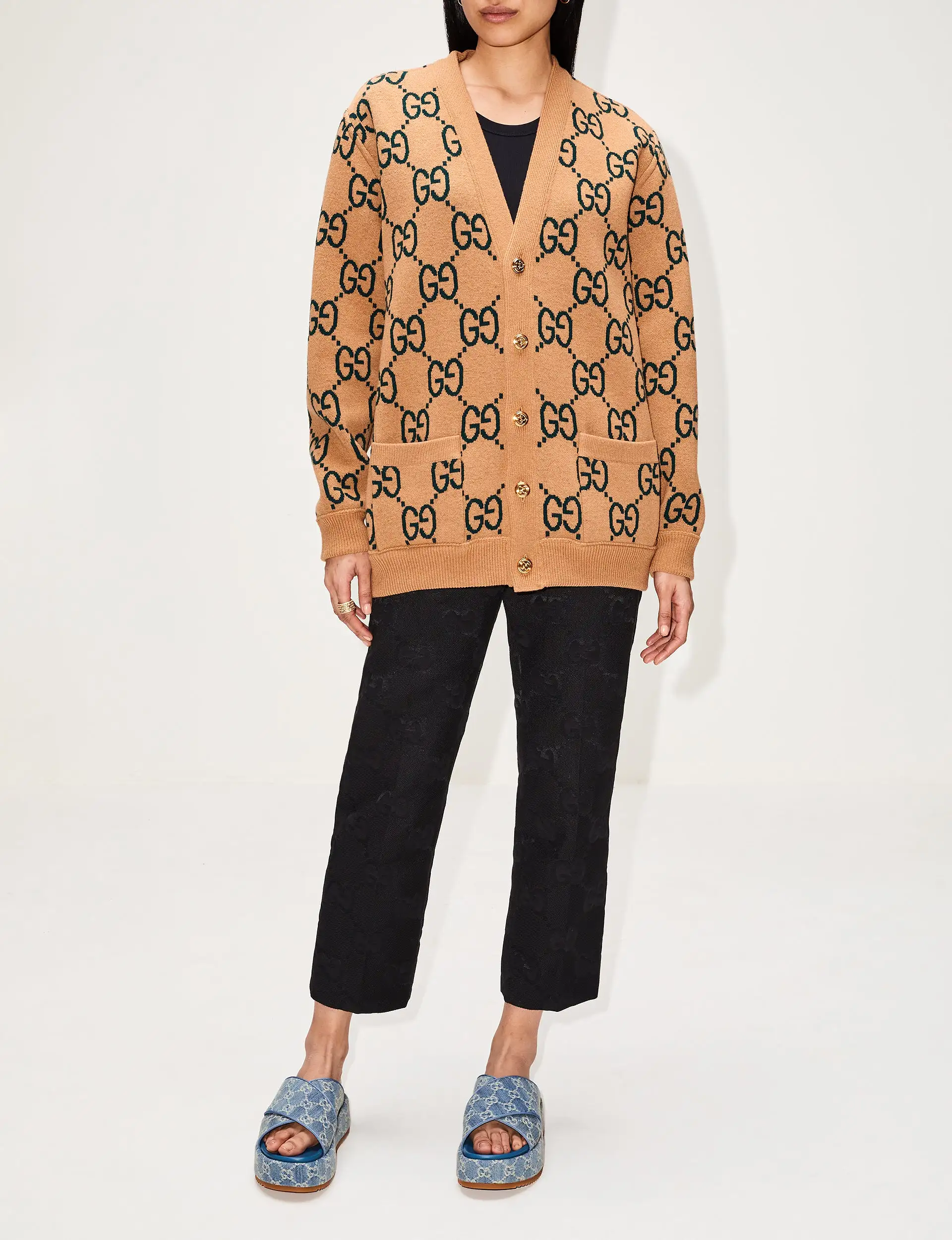 GG Jacquard Reversible Cardigan