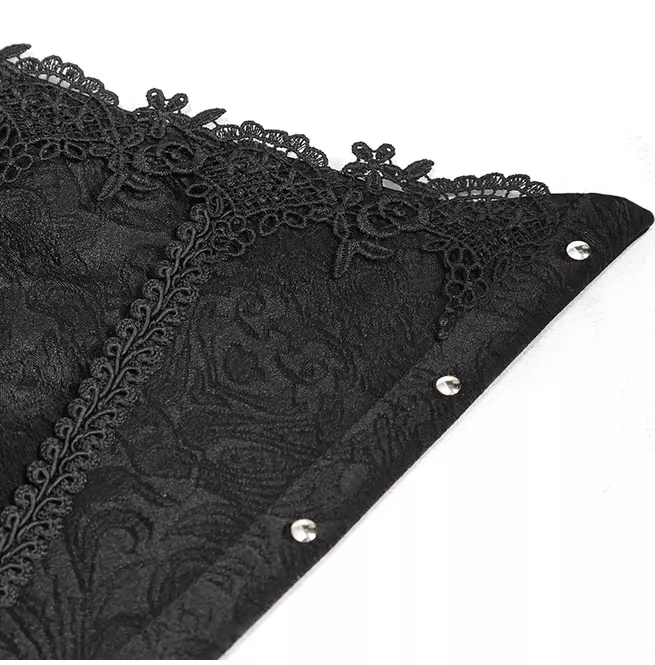 Gothic Floral Lace Busk Front Underbust Corset