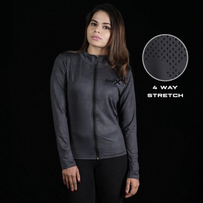 GymX Shadow Grey Full Zip Jacket- Athena Series- Sale