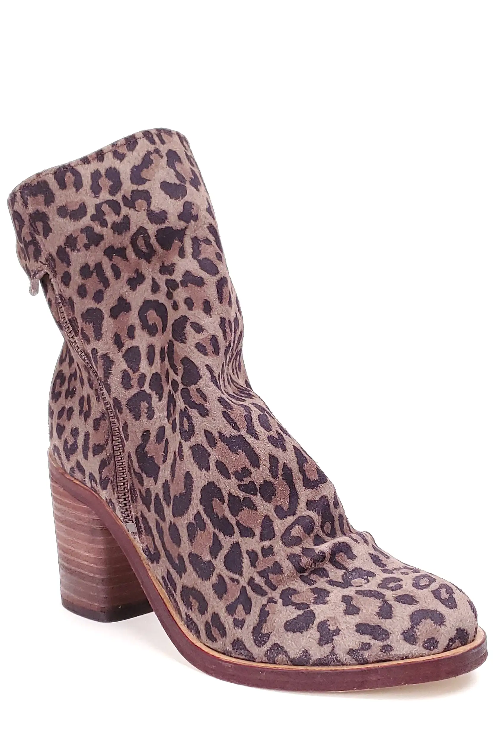 Jana Leopard Suede Leather