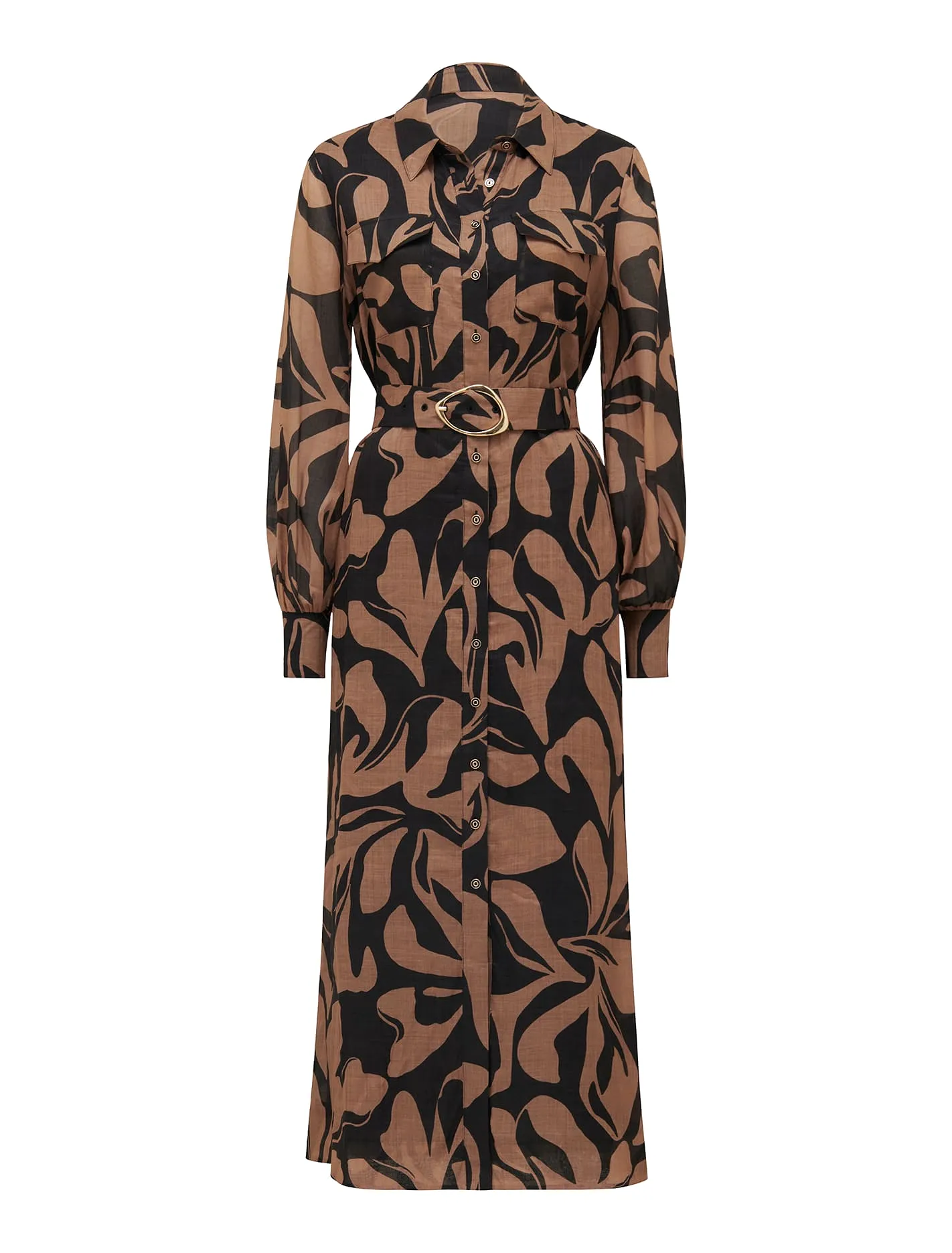 Janie Printed Shirt Midi Dress