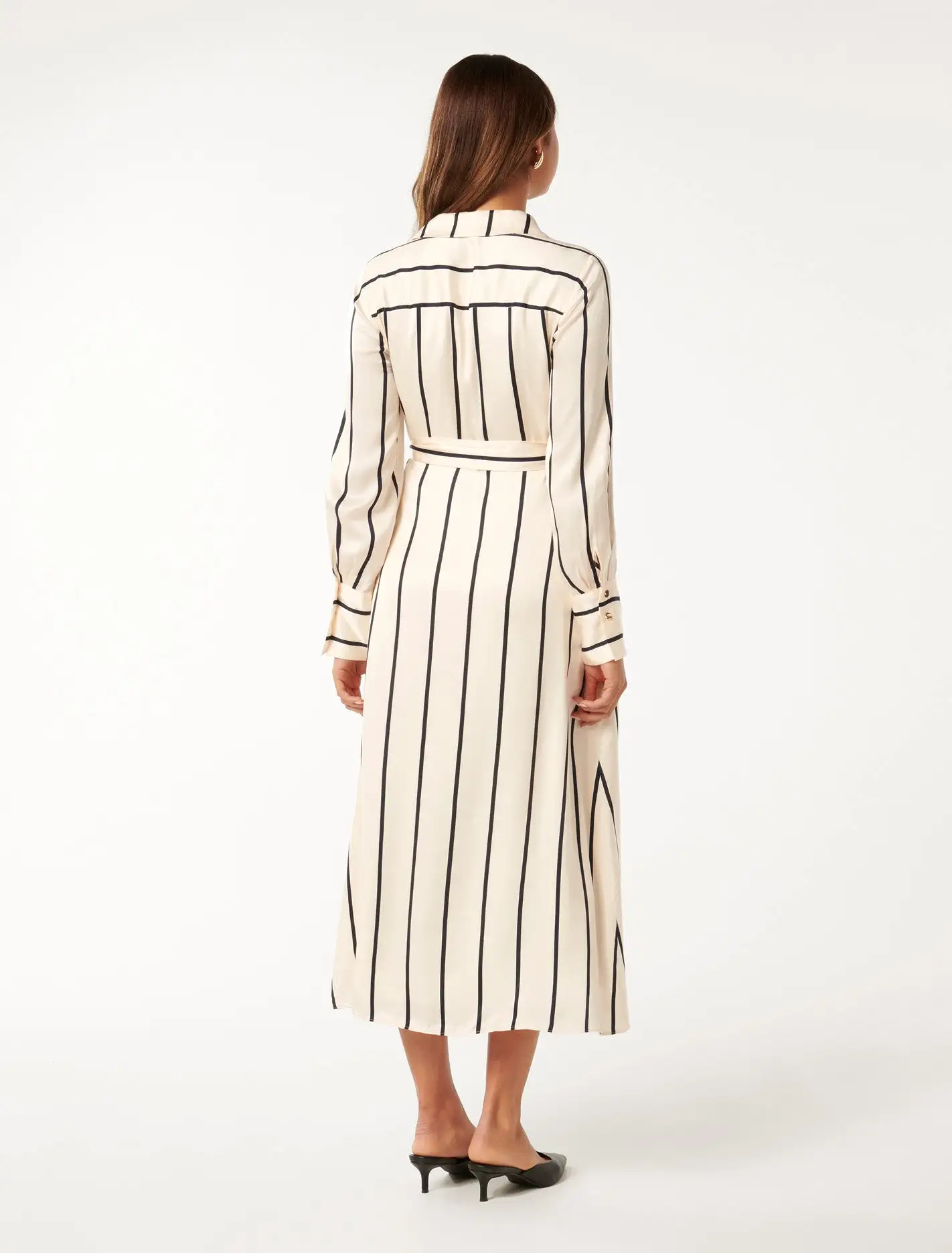 Janine Satin Shirt Midi Dress