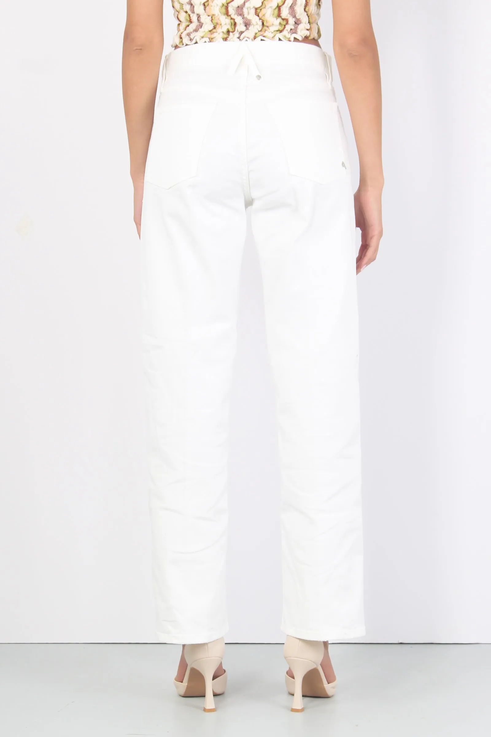 Jeans Vintage Gamba Larga Bianco