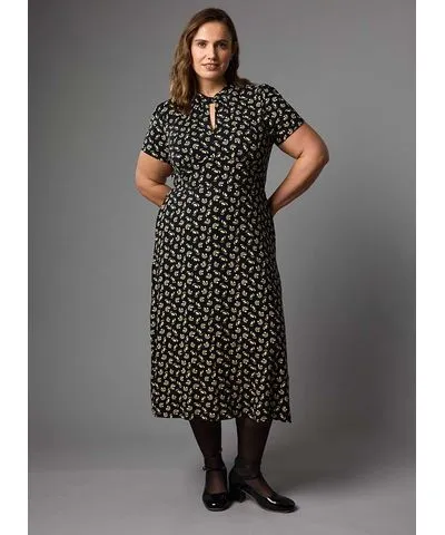 Joanie Clothing Eugine Keyhole Neckline Jersey Midi Dress US 14