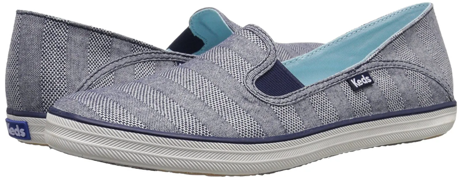 Keds Women's Crashback Chambray Stripe Fashion Sneaker