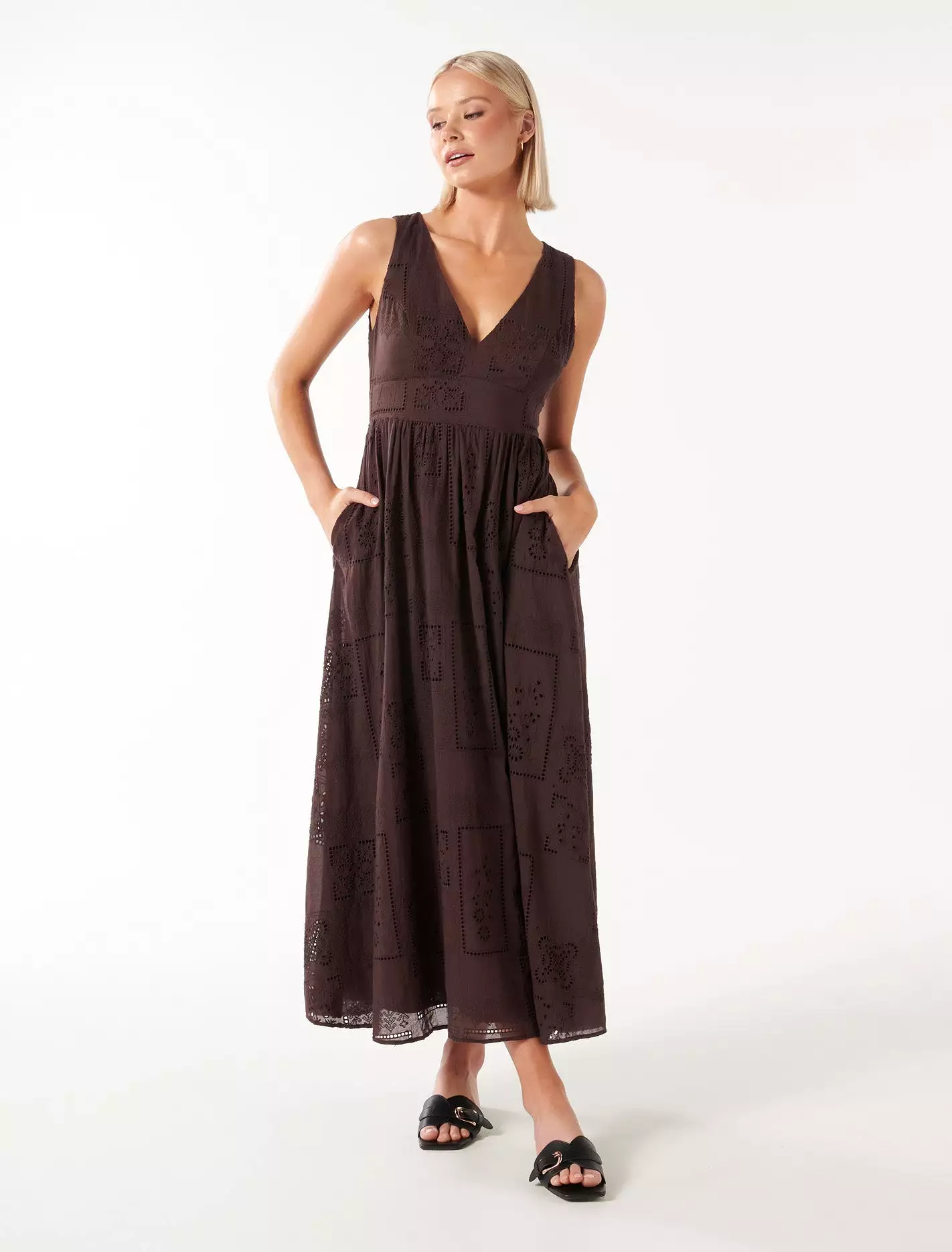 Leni Broderie Midi Dress