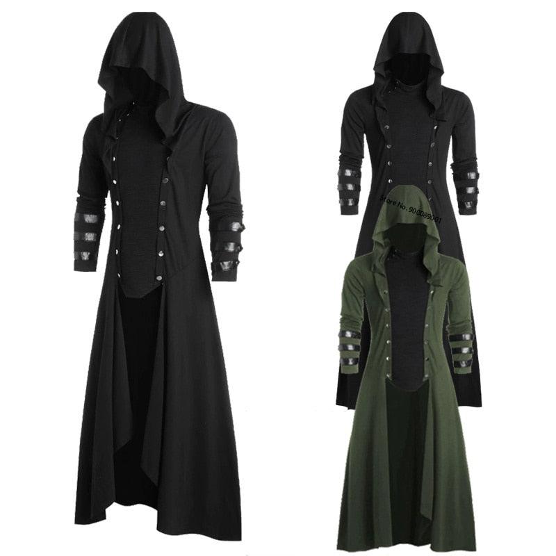 Long Gothic Steampunk Hooded Coat