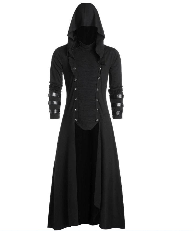 Long Gothic Steampunk Hooded Coat