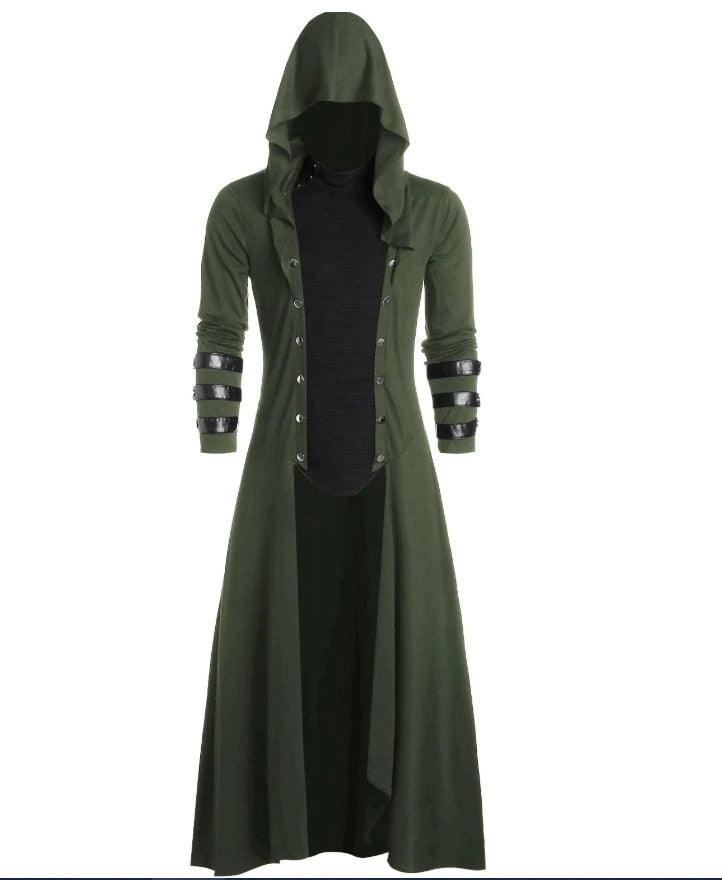 Long Gothic Steampunk Hooded Coat