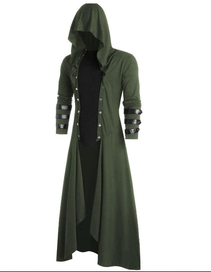 Long Gothic Steampunk Hooded Coat