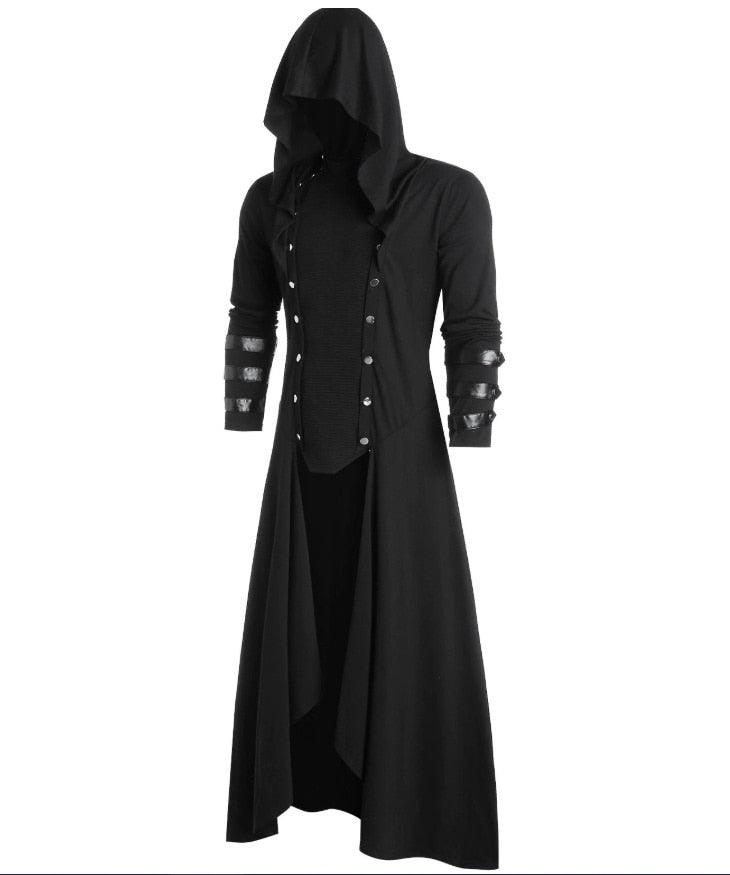 Long Gothic Steampunk Hooded Coat